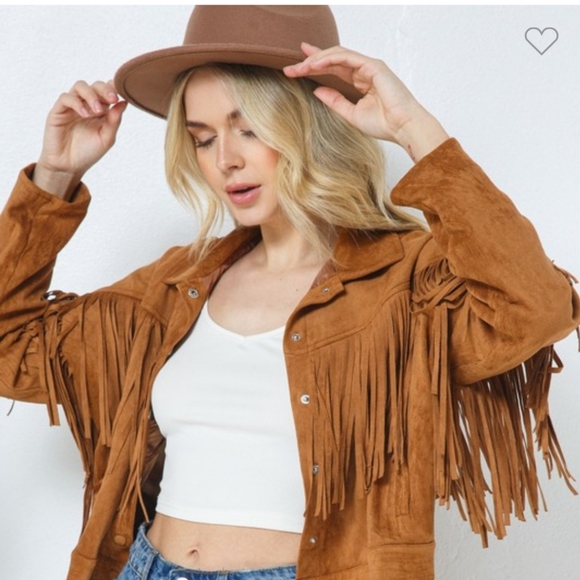 Tan Fringe Jacket NWT - Picture 5 of 7